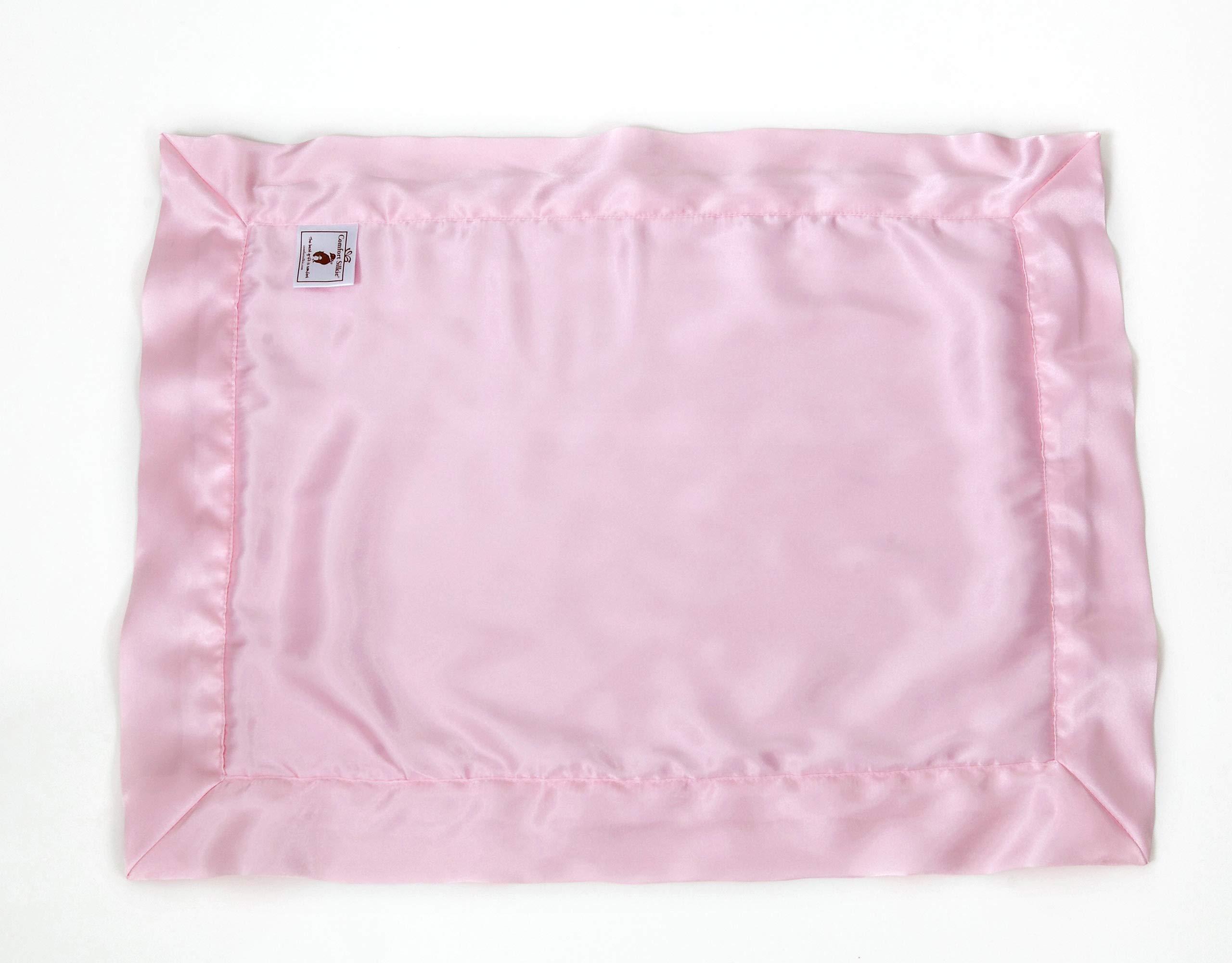 Comfort Silkie Comfort Silkie Luxurious Plush & Satin Security Blanket 14"x17" Pink