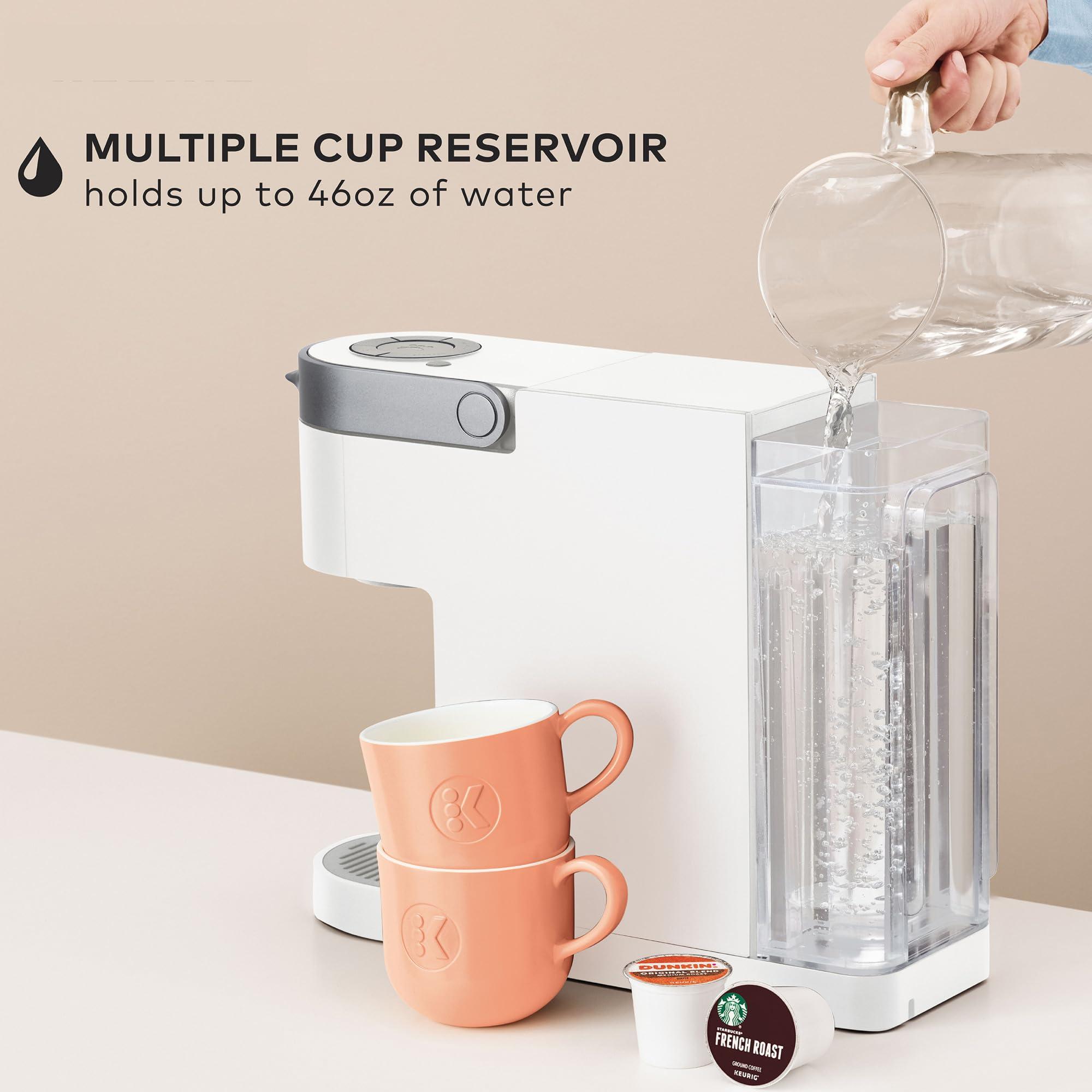 Keurig Keurig K-Slim Single Serve K-Cup Pod Coffee Maker, Multistream Technology, 3 Brew Sizes, Slim and Sleek Design, 46oz Removable Reservoir, White