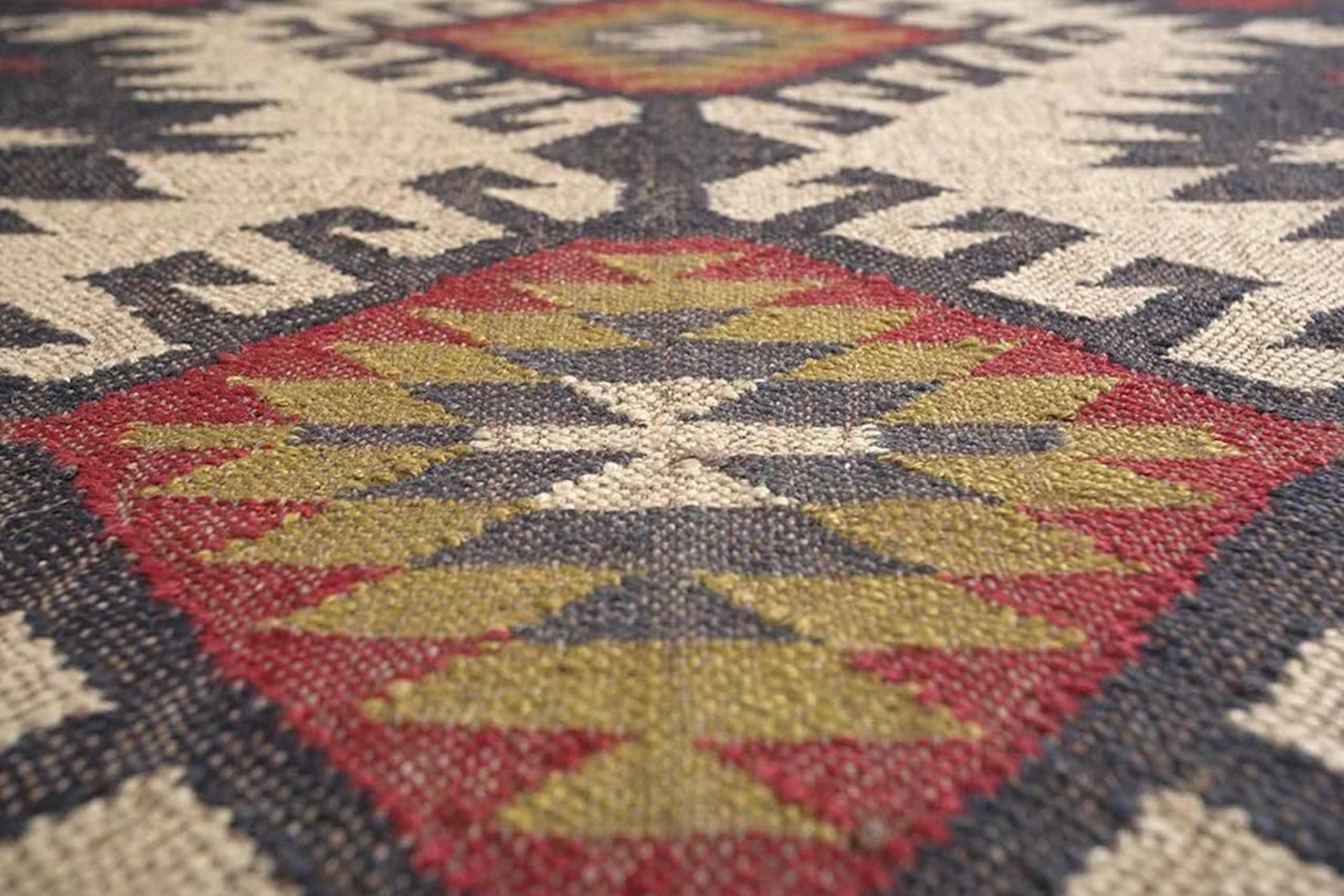 CASAVANI CASAVANI Premium Quality Rug 10x18 Area Rug Hand Woven Rug Light Green Jute Rugs for Living Room Wool Indoor Outdoor Use Boho Rug Flatweave Wool Jute Area Rugs for Terrace & Garden Yoga Mat Kitchen