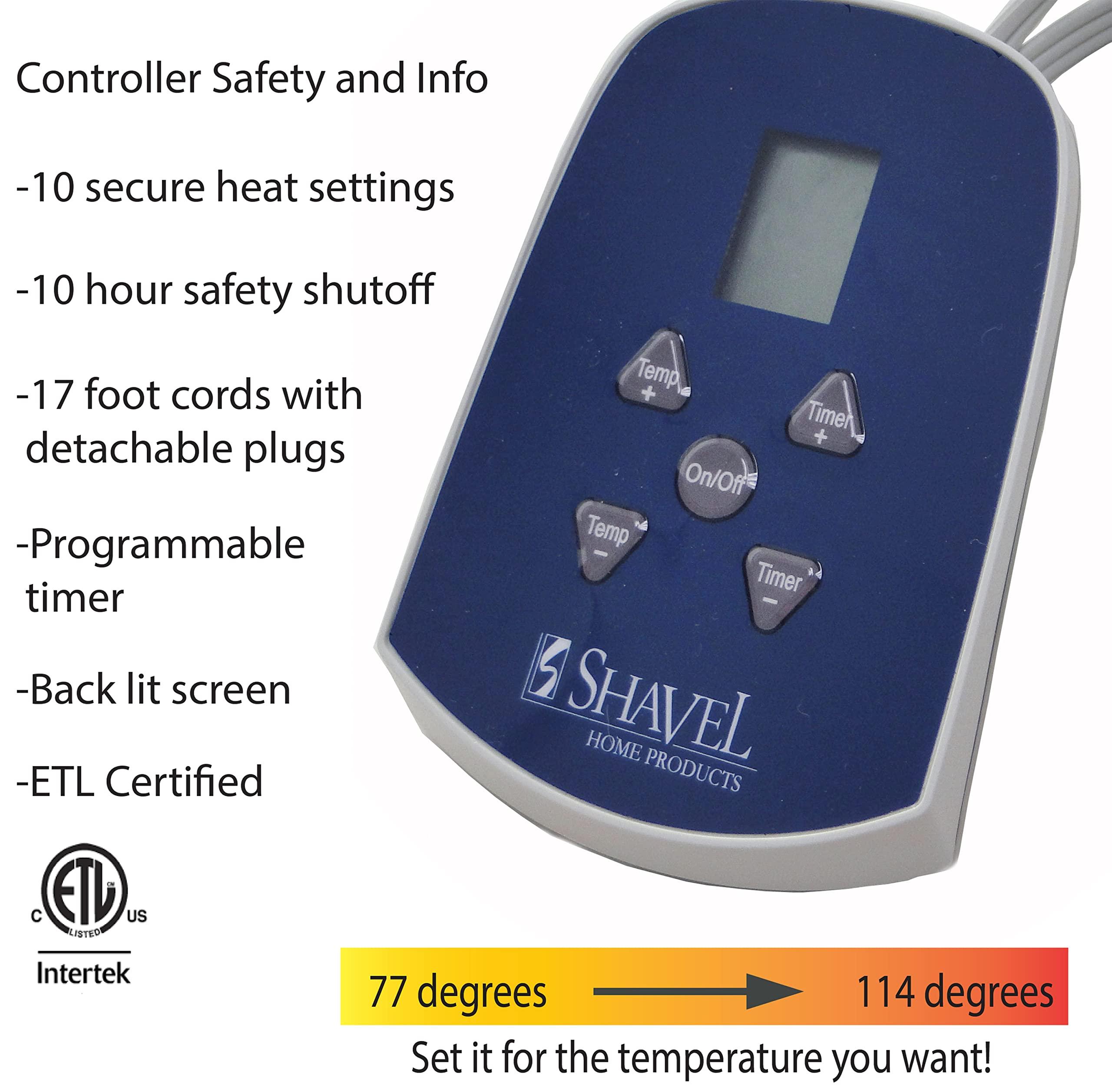 Thermee Thermee Micro Flannel Heated Blanket with Sherpa back, 10-Setting Electric Blanket Twin Size, Programmable Heating Blanket, Ultra-Soft Heated Throw Blanket, Fast Heating Thermal Blanket - City Stripe