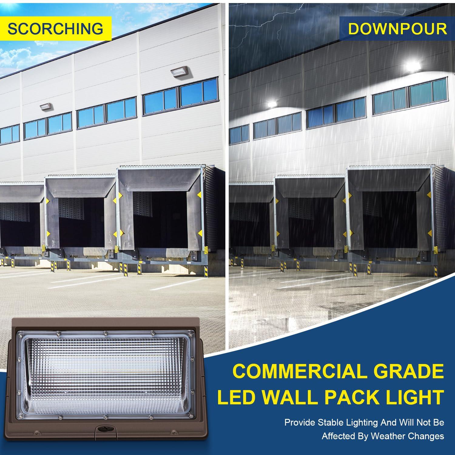 LEDMO LEDMO 120W LED Wall Pack Light 15840LM 840W HPS/HID Equivalent 5000K LED Security Flood Commercial and Industrial Outdoor LED Wall Lights for Parking Lots|Warehouses|Factories|House