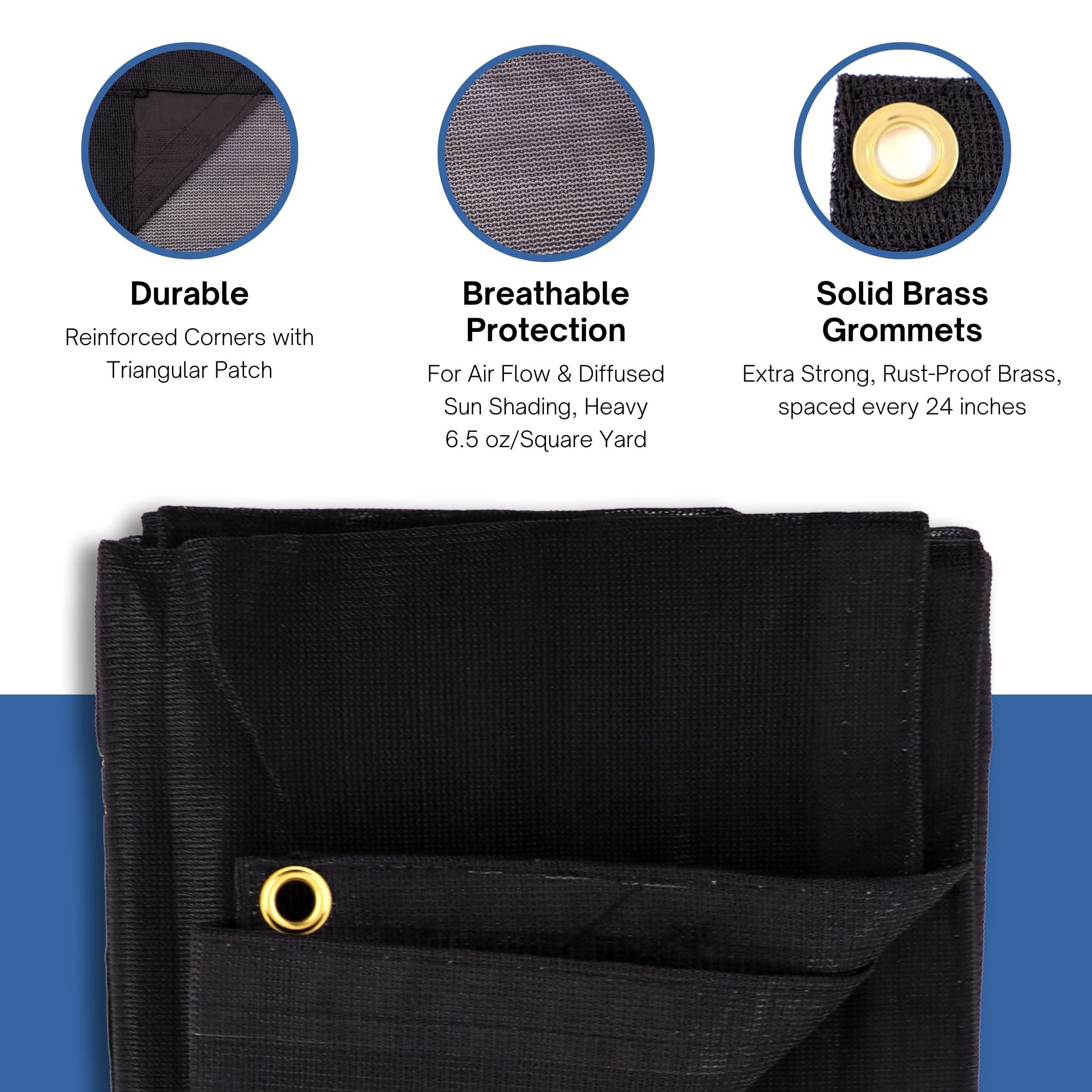 Kotap Kotap 12-ft x 24-ft Heavy-Duty 6.5 Oz Black Mesh Shade/Truck Tarp, Item: MESH-1224