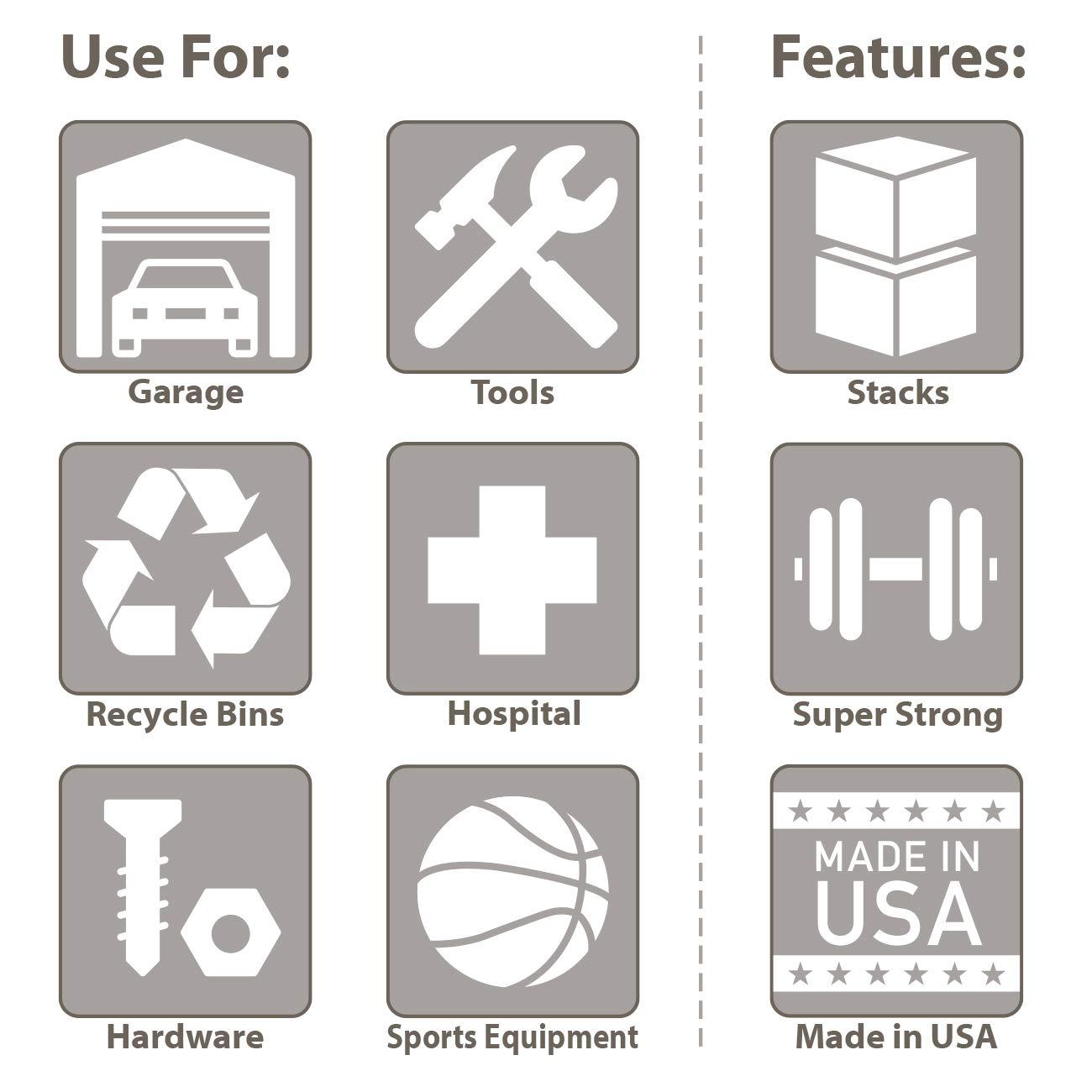 Akro-Mils Akro-Mils 30287 Super-Size AkroBins Plastic Storage Bins, Space-Saving Stackable Bins for Garage Organization Bins, Classroom Organization, Warehouses, 24-Inch L x 11-Inch W x 10-Inch H, Yellow, 4-Pack