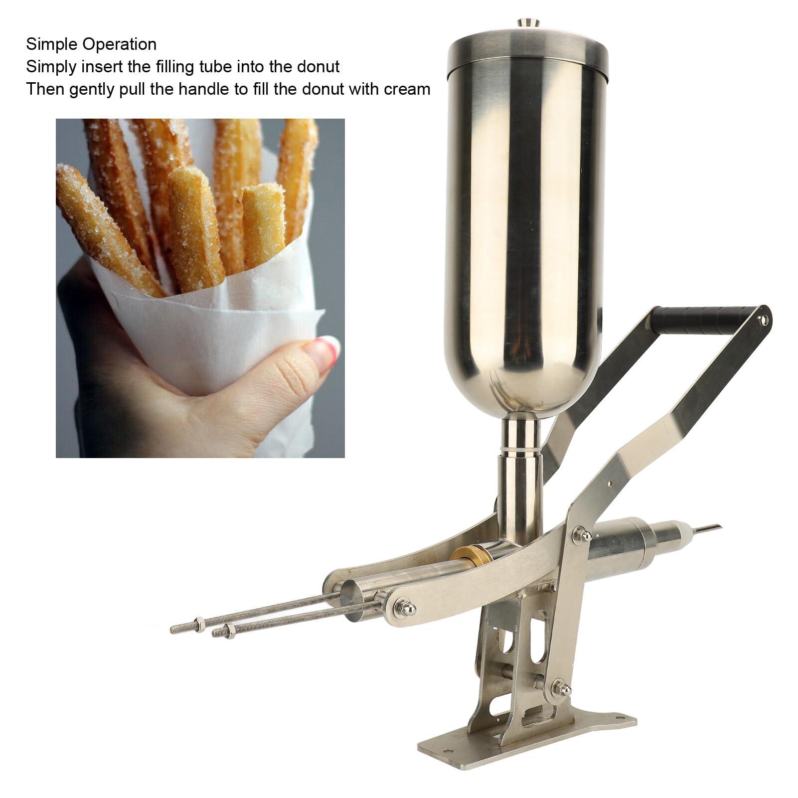 TARSHYRY TARSHYRY Donut Filler Machine, Donuts Dessert Churro Makers, 4.5L Manual 304 Stainless Steel Doughnut Cream Filling Machine for Bread Cake Churros