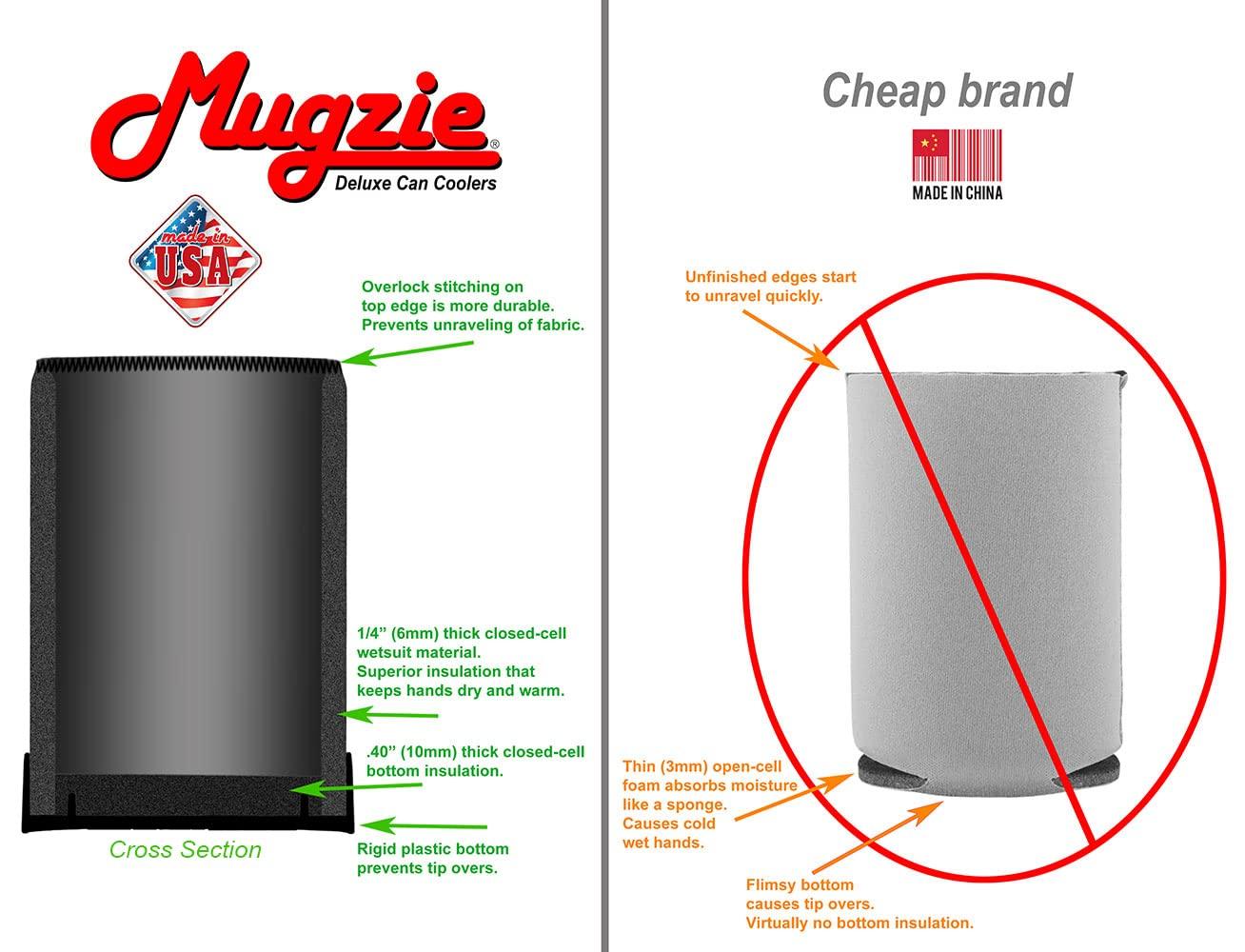 Mugzie Mugzie Deluxe Can Cooler (Made in USA) - Premium Neoprene Wetsuit Material Beverage Can or Bottle Insulator for 12oz Soda Drink Beer Cans - Golf Club & Ball