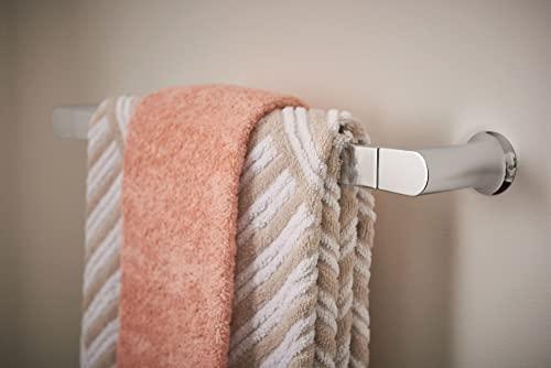 Moen Moen Genta Chrome Modern 24-Inch Wall Mount -Towel Holder Bathroom Single -Towel Bar, BH3824CH