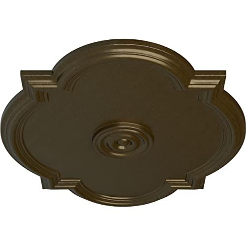 Ekena Millwork Ekena Millwork CM24WABRS Waltz Ceiling Medallion, 24\"W x 20 1/2\"H x 1 1/8\"P, Hand-Painted Brass