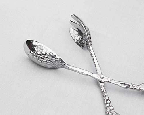 Arthur Court Arthur Court Designs Grape Pattern Heavy Duty Aluminum Serving Tongs, Polished Salad Servers, Buffet Party Catering Serving, Durable Salad Servers for Kitchen for Salad/Ice/Bread 10.5 inch Long