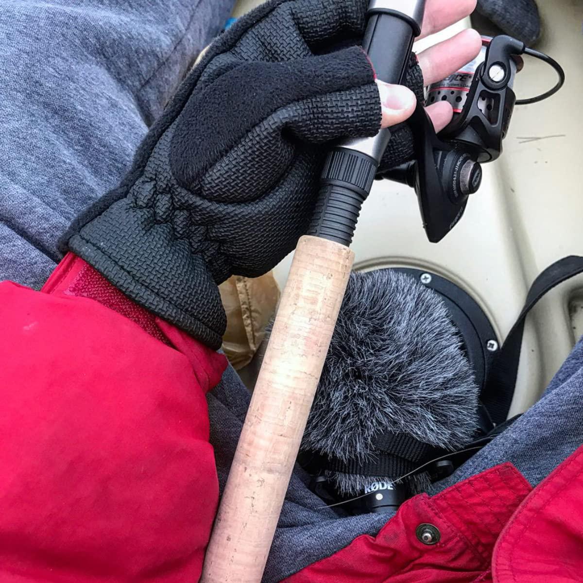 Glacier Glove Glacier Glove Unisex Alaska River Fingerless Lightweight Breathable Non-Slip Grip Fishing Gloves with Elasticized Cuffs | for Outdoors, Fly Fishing, Paddling, Hiking, Black, Large