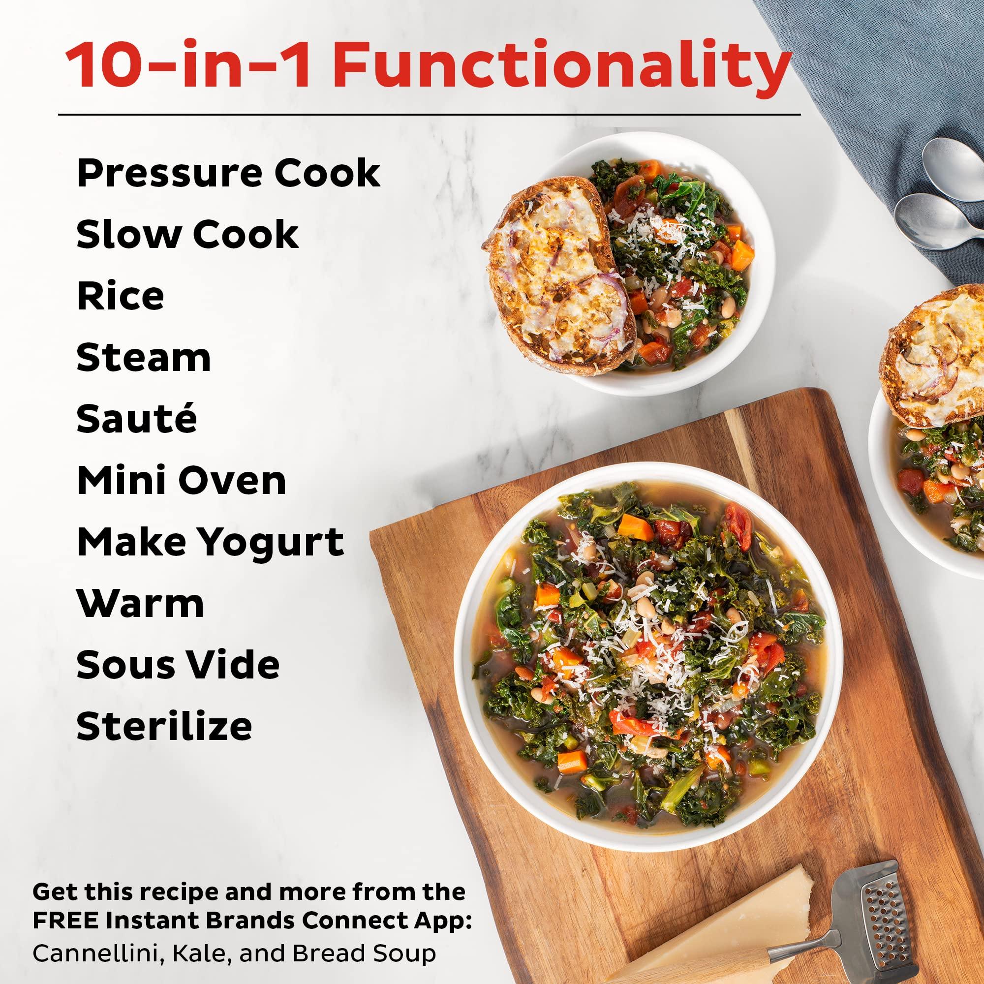 Instant Pot Instant Pot Pro (8 QT) 10-in-1 Pressure Cooker, Slow Cooker, Rice/Grain Cooker, Steamer, Saut, Sous Vide, Yogurt Maker, Sterilizer, and Warmer, Includes App With Over 800 Recipes, Black