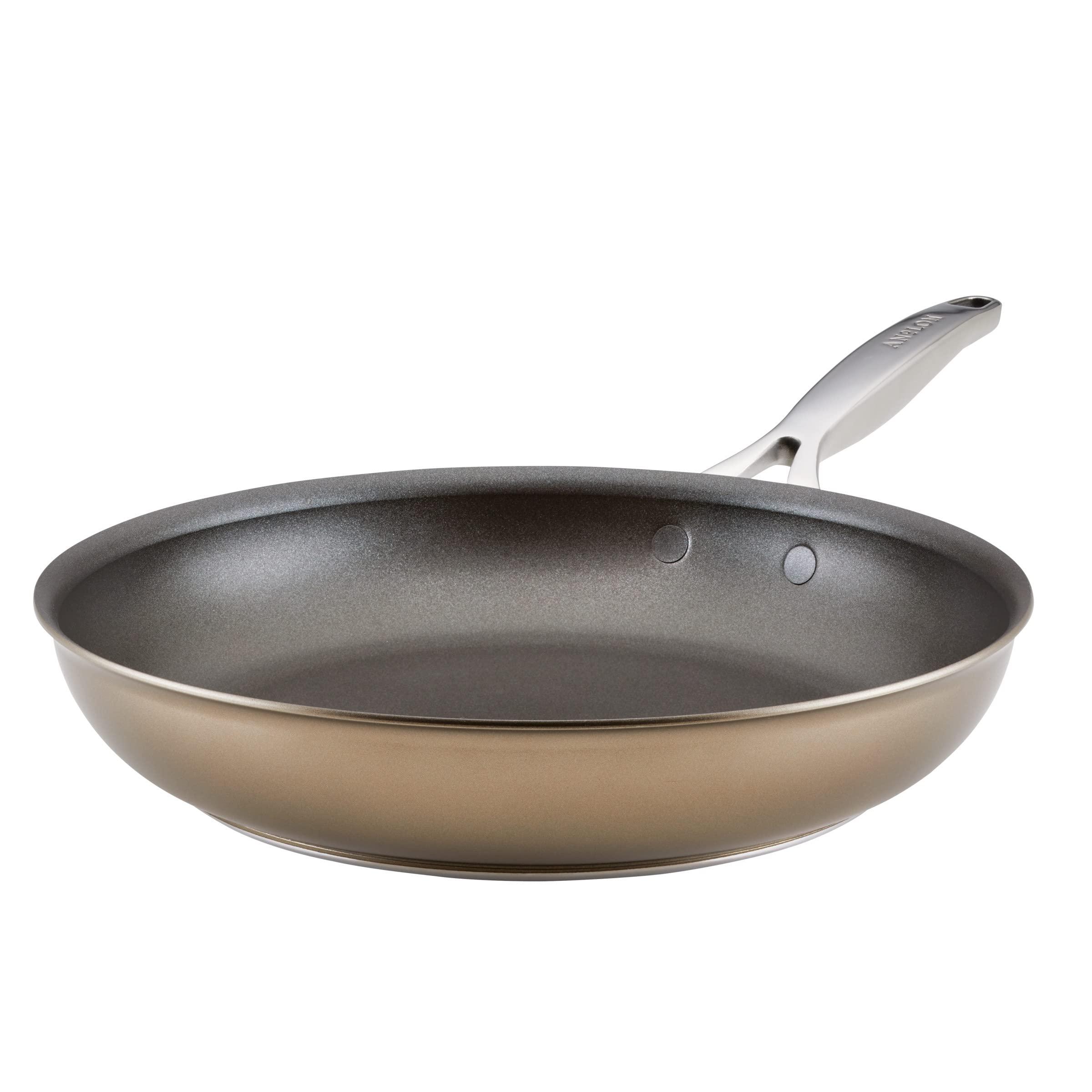 Anolon Anolon Ascend Hard Anodized Nonstick Frying Pan/Skillet - Good for All Stovetops (Gas, Glass Top, Electric & Induction), Dishwasher & Oven Safe with Stainless Steel Handle, 12 Inch - Bronze