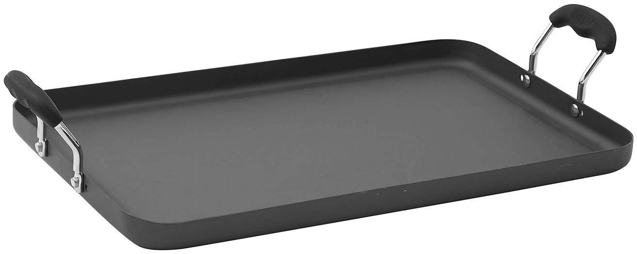 Winco Winco HAG-2012 Deluxe Griddle, 19-5/8\" L X 12-1/4\" W, Silicone Wrapped Lifted Handles, Hard Anodized Aluminum