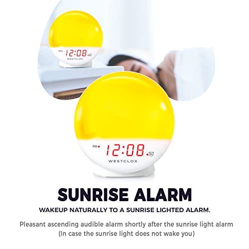 Westclox Westclox 71051 Sunrise Alarm Clock with Dimmable Nightlight & Restful Sunset/ Sunlight Simulator lamp for Bedroom