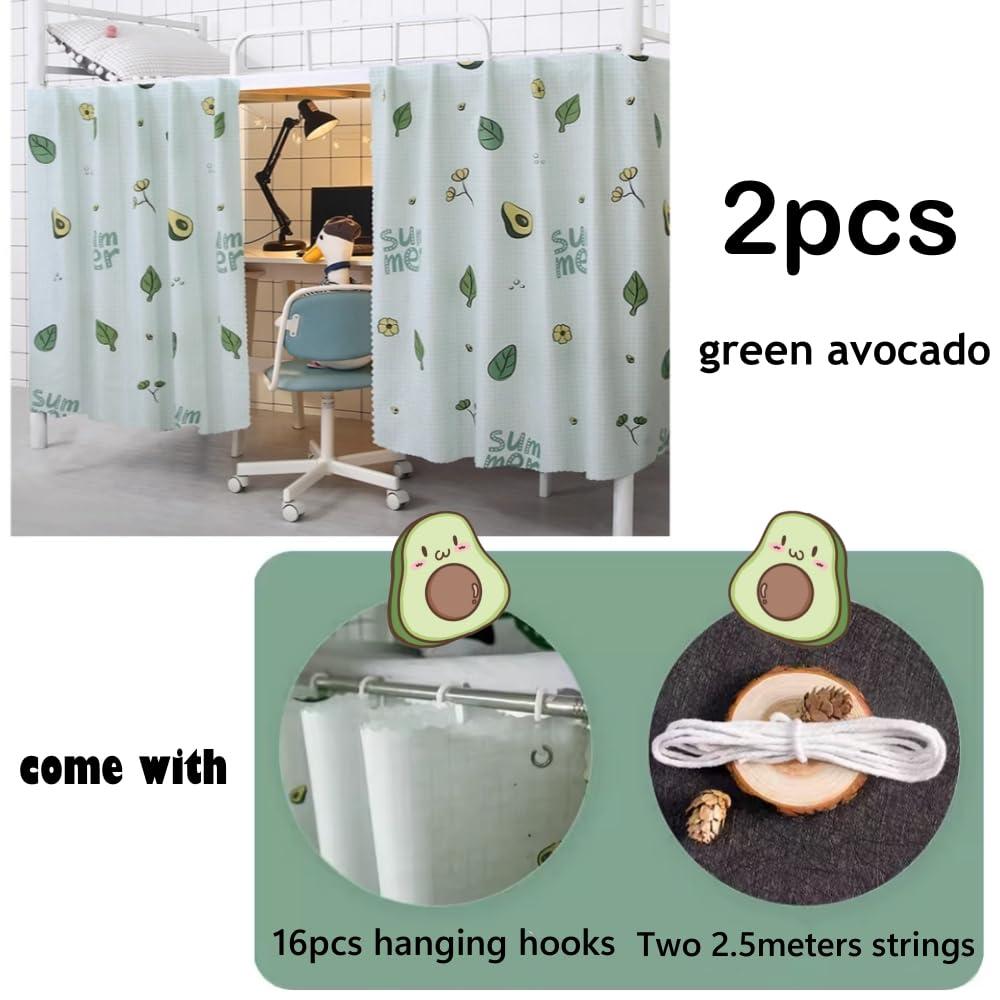 SIQITECHNO SIQITECHNO 2 Pieces Upper/Bottom Bunk Bed Curtains Dorm Home Blackout Privacy Bed Cloth Curtain Shading Breathable Dustproof Bed Canopy with Rope and Buckles for Kids Teen Loft Bed Single Sleeper