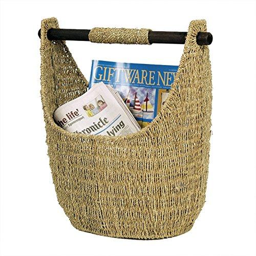 The Lucky Clover Trading The Lucky Clover Trading Seagrass Decorative Wood Handle Basket, Natural