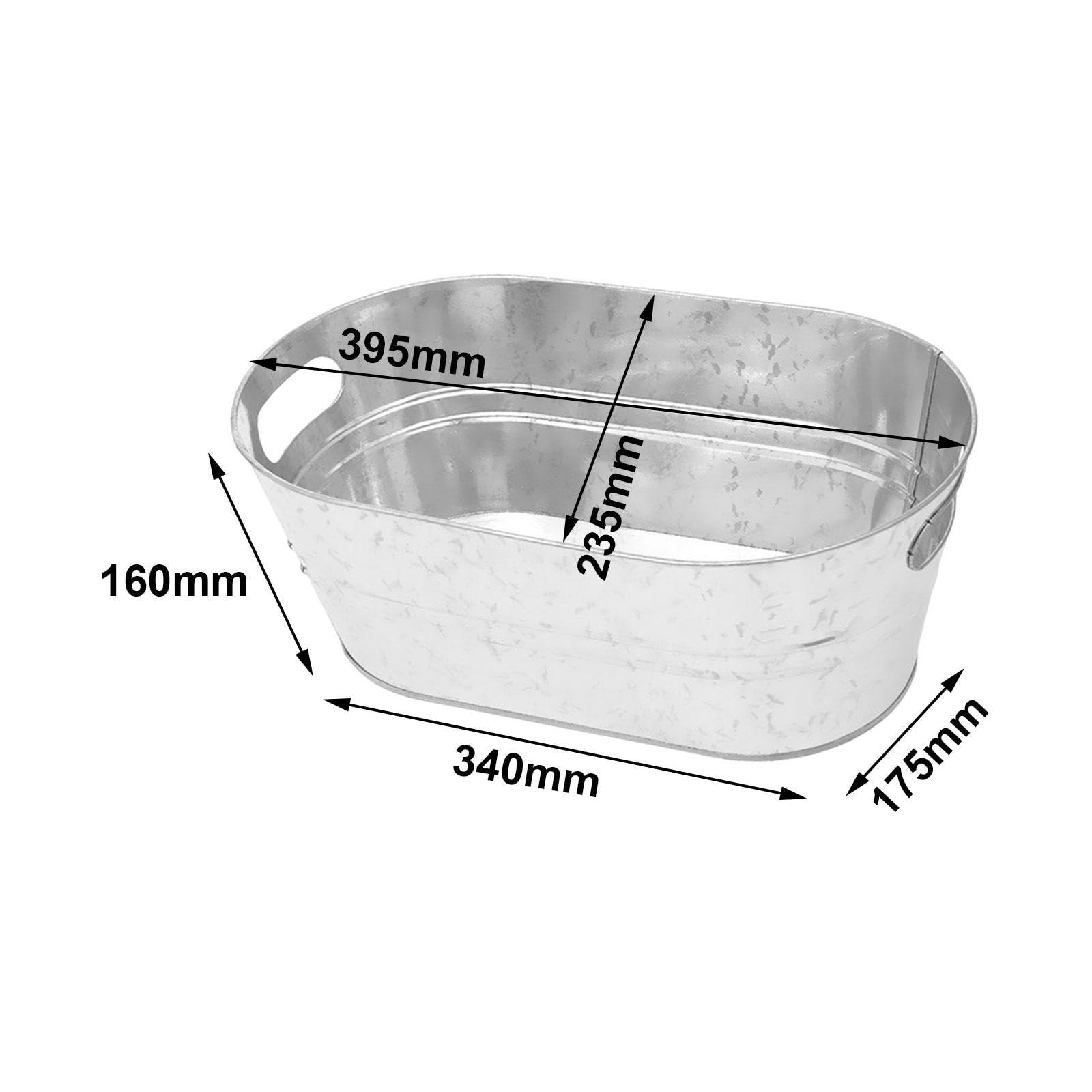 Generic Galvanized Beverage Tub,Galvanized Bucket Beer Champagne Cocktail Cooling,Galvanized Steel Metal Oval Tub for Chilling Beer