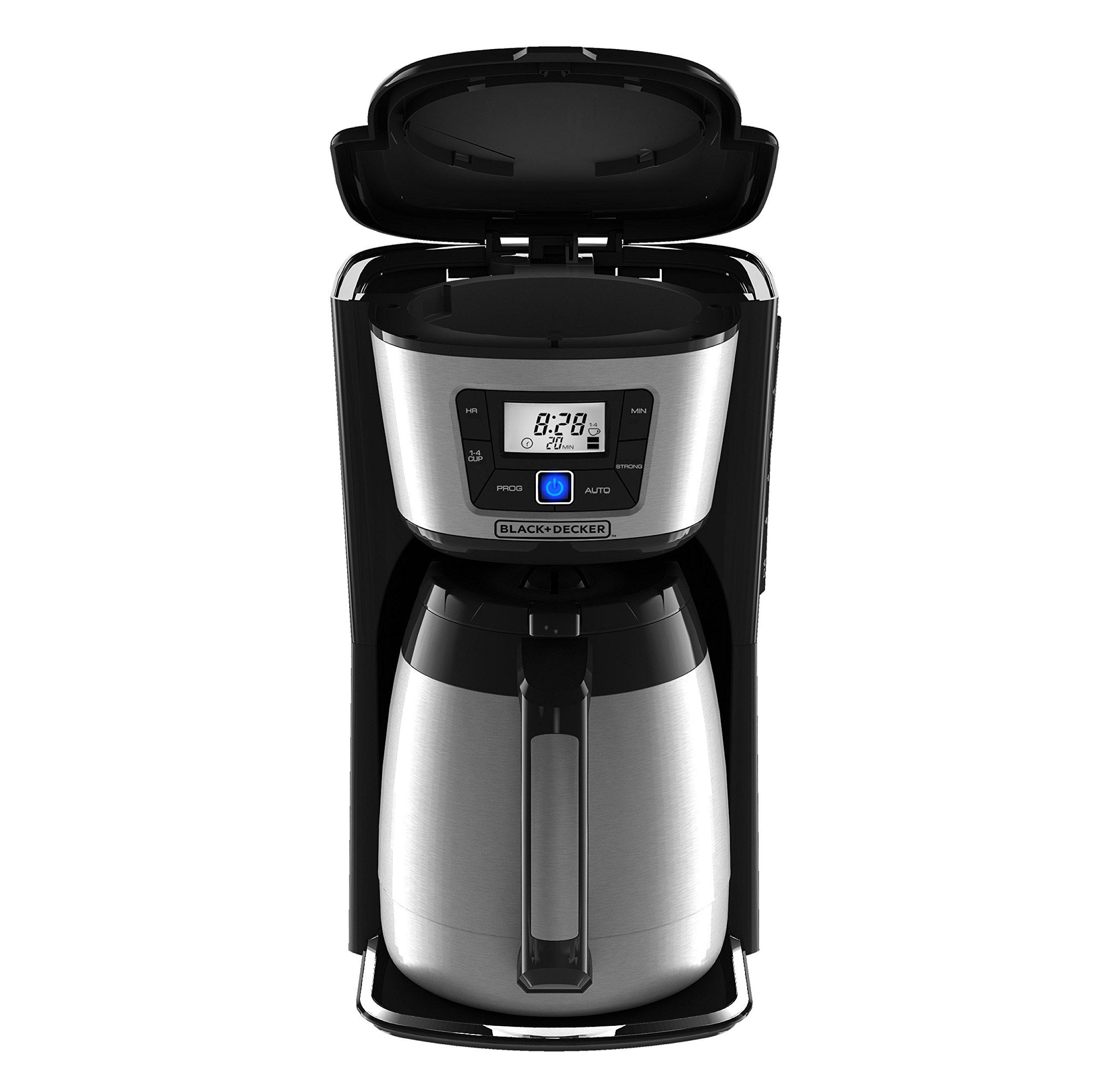BLACK+DECKER BLACK+DECKER 12-Cup Thermal Coffee Maker, Keep Coffee Hot with Insulated Stainless Steel Carafe, Digital Controls, Easy to Clean.