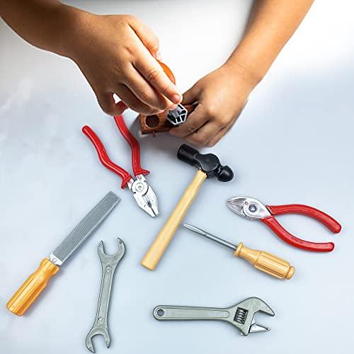KDPATFAV 18PCS Tools Cake Topper Tools Cake Decorations Toolbox Wrench Hammer Mechanic Drill Plier Handsaw Tape Measure Screwdrivers Themed Happy Birthday Party Decor