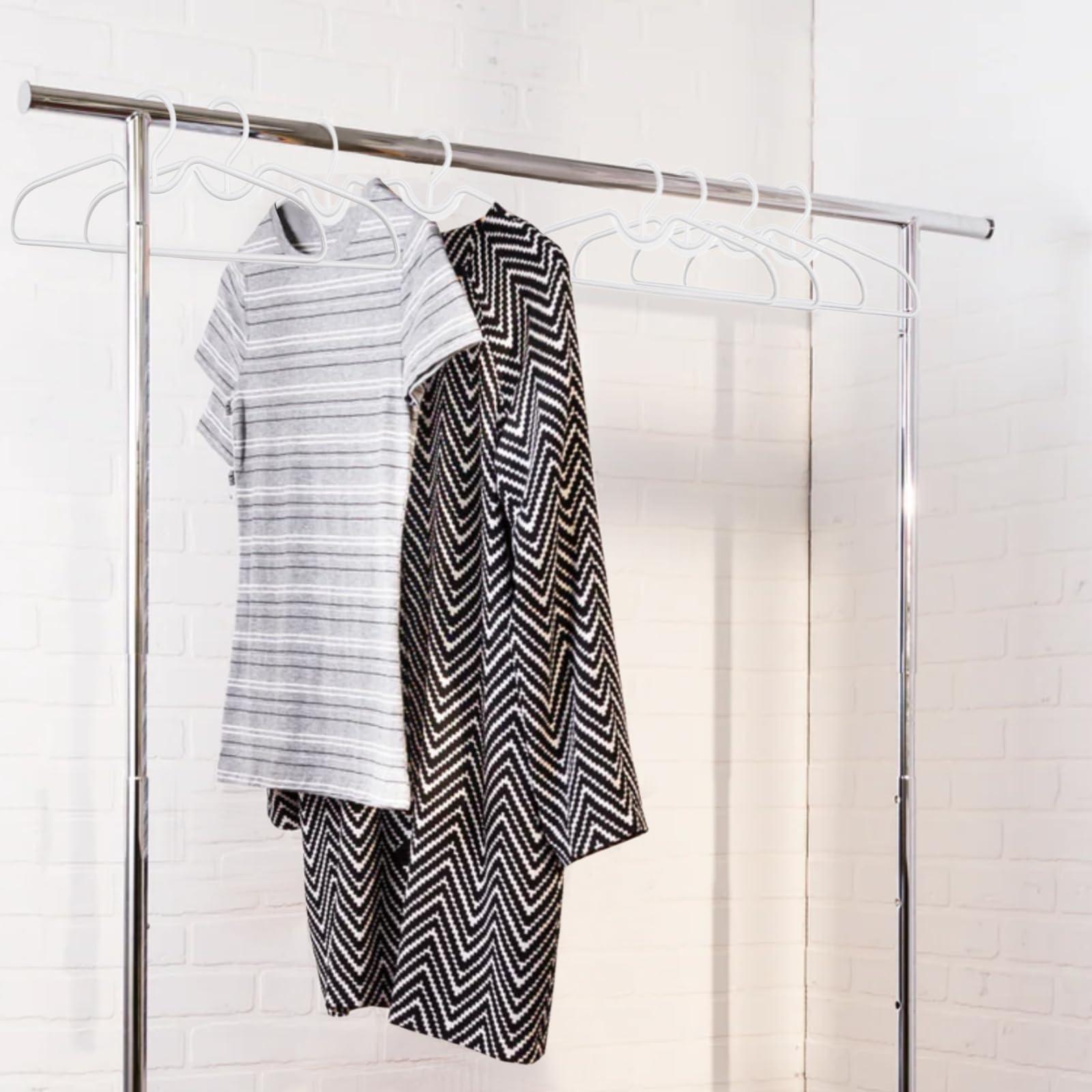 CRIDENG 10Pcs Clothes Hangers, Short Neck Hangers, Plastic Hangers, Non-Slip Shirt Clothes Hangers, No Shoulder Bump Suit Hangers