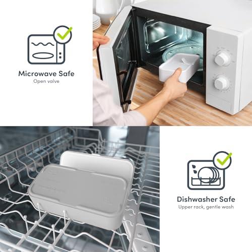 monbento monbento - Bento Box Adult MB Original blue Denim - 2 Leakproof Compartments - Stackable Lunch Box Perfect for Work/Picnic/Sports - BPA Free Food Containers - Microwave & Dishwasher Safe - Blue