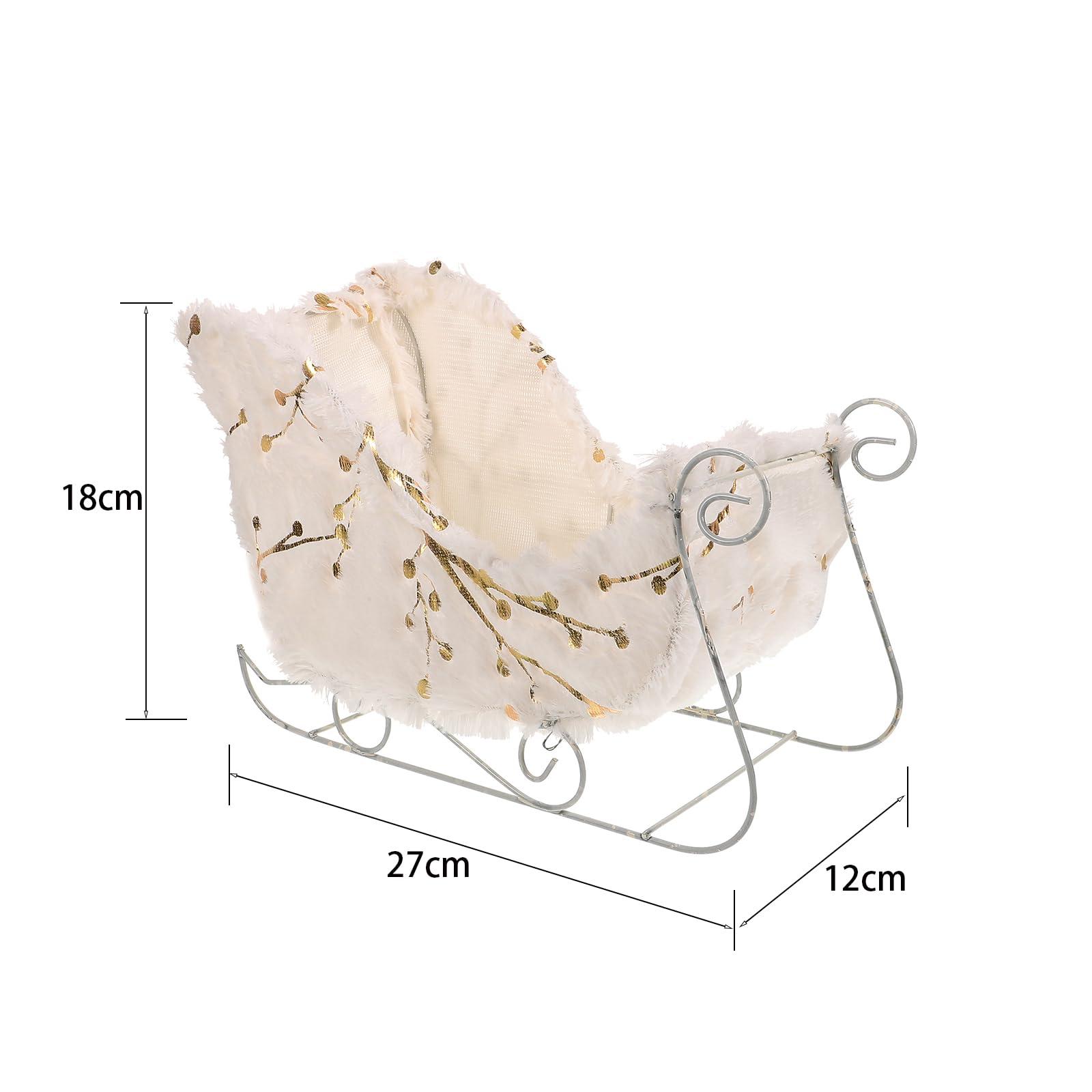 VaLtEv VaLtEv Christmas Santa Sleigh Decor Basket Candy Dish Bowl Server Container Table Top Christmas Decorations White Figurines Statue Xmas Winter Holiday Ornaments Children Gifts Photo Booth Props