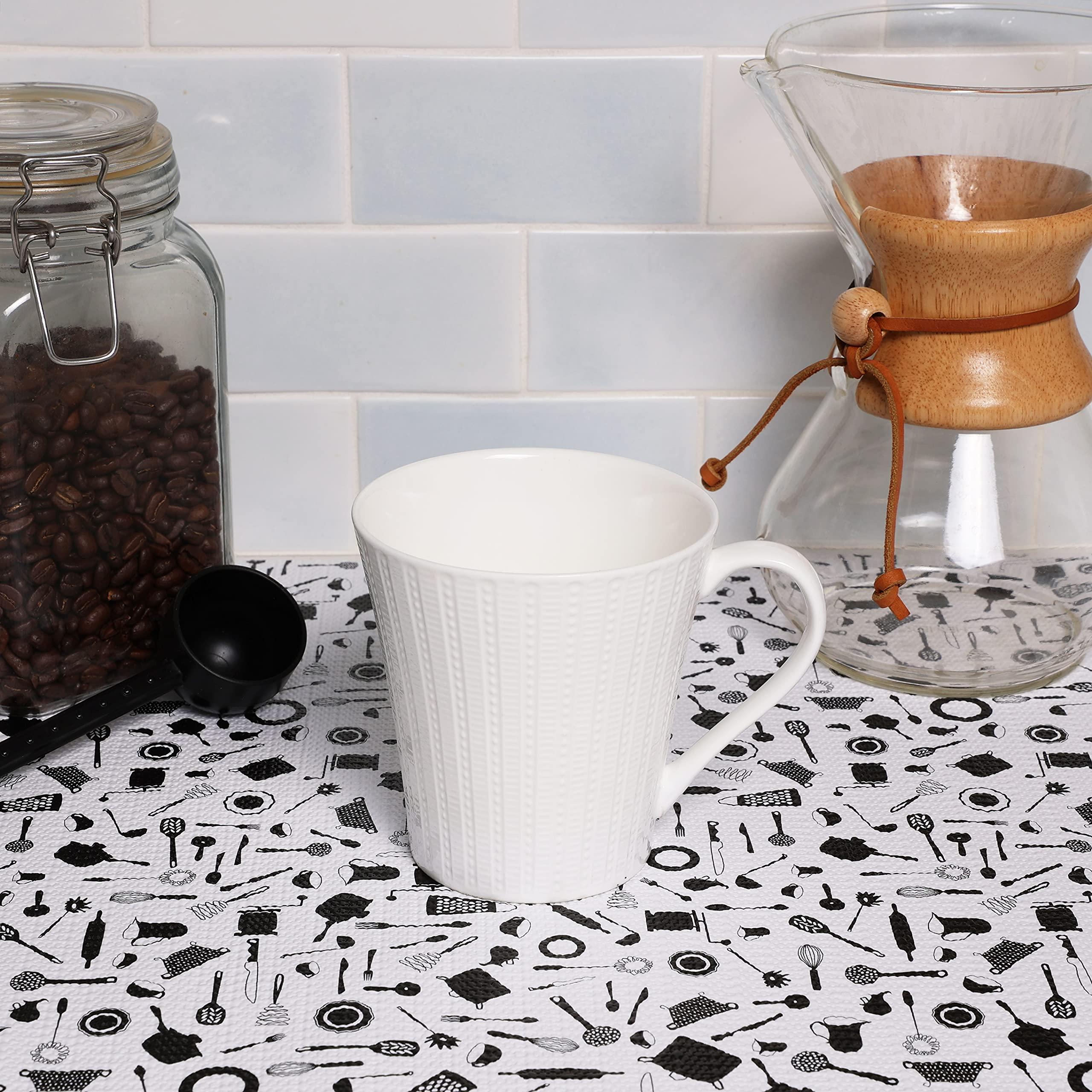 Con-Tact Brand Con-Tact Brand Grip Prints Shelf Liner, Durable and Non-Adhesive Liners, Non-Slip Drawer and Cabinet Liner, 18\" x 8\', Cucina, Pack of 1 Roll