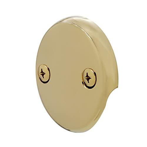Westbrass Westbrass D94K-01 Twist & Close Bathtub Drain Stopper with 2-Hole Faceplate and Adapter Bushing, 1-Pack, Polished Brass