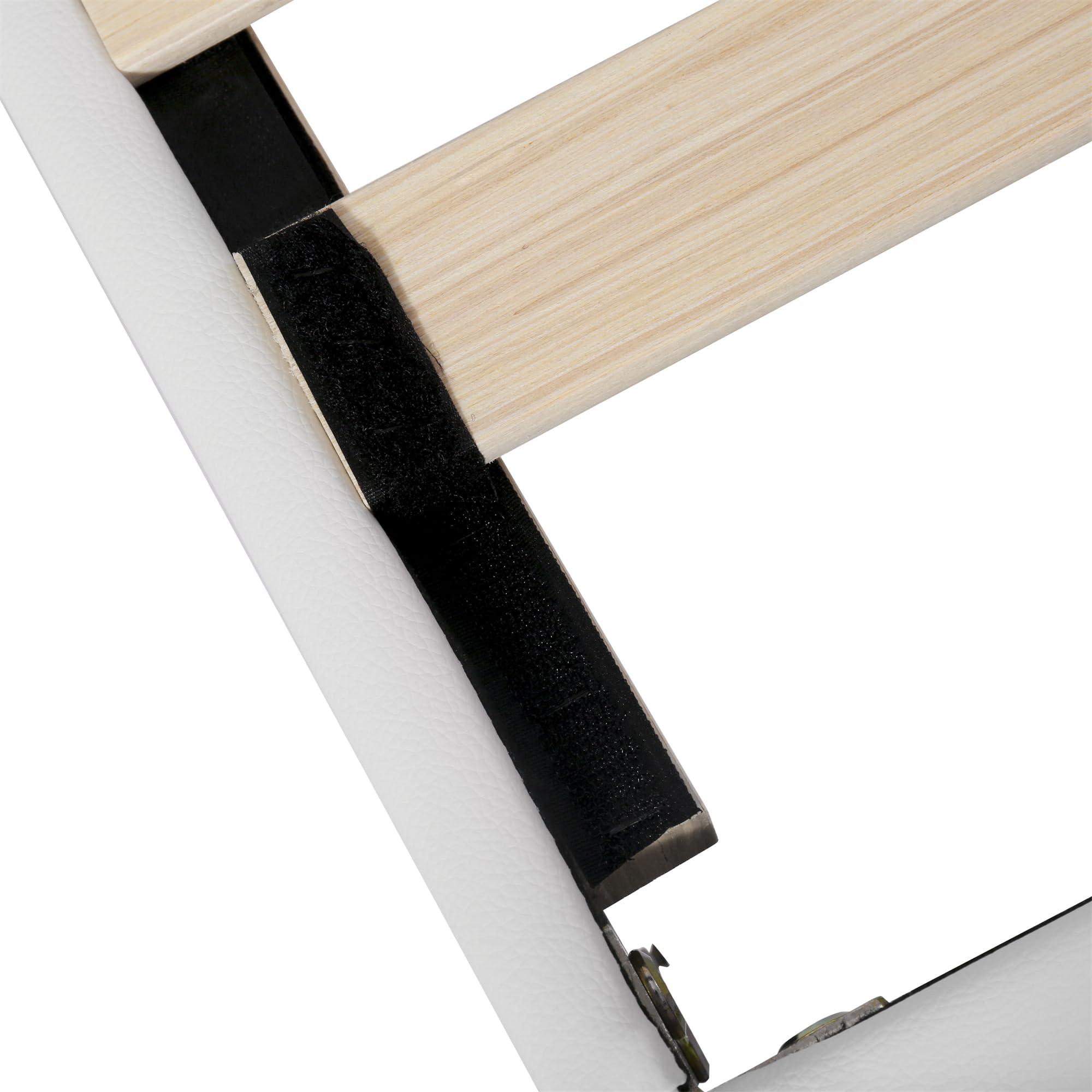 Bellemave Crown Headboard Full Size Princess Bed for Girls,Upholstered Full Bed Frame with LED Lights for Kids,Full Bed for Girls,Adjusted Headboard(Full,White)