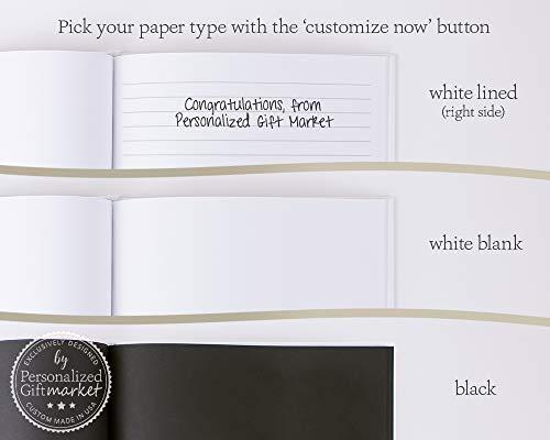 Personalized Gift Market Personalized Wedding Guest Book for Wedding Couple, Alternative Custom Guest Book for Wedding, White Book with Gold Foil - Hardcover (12x12 inches)