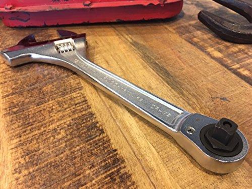 Proferred Proferred T10001 Mining Adjustable Wrench with Hammer, Chrome Finish, 12"