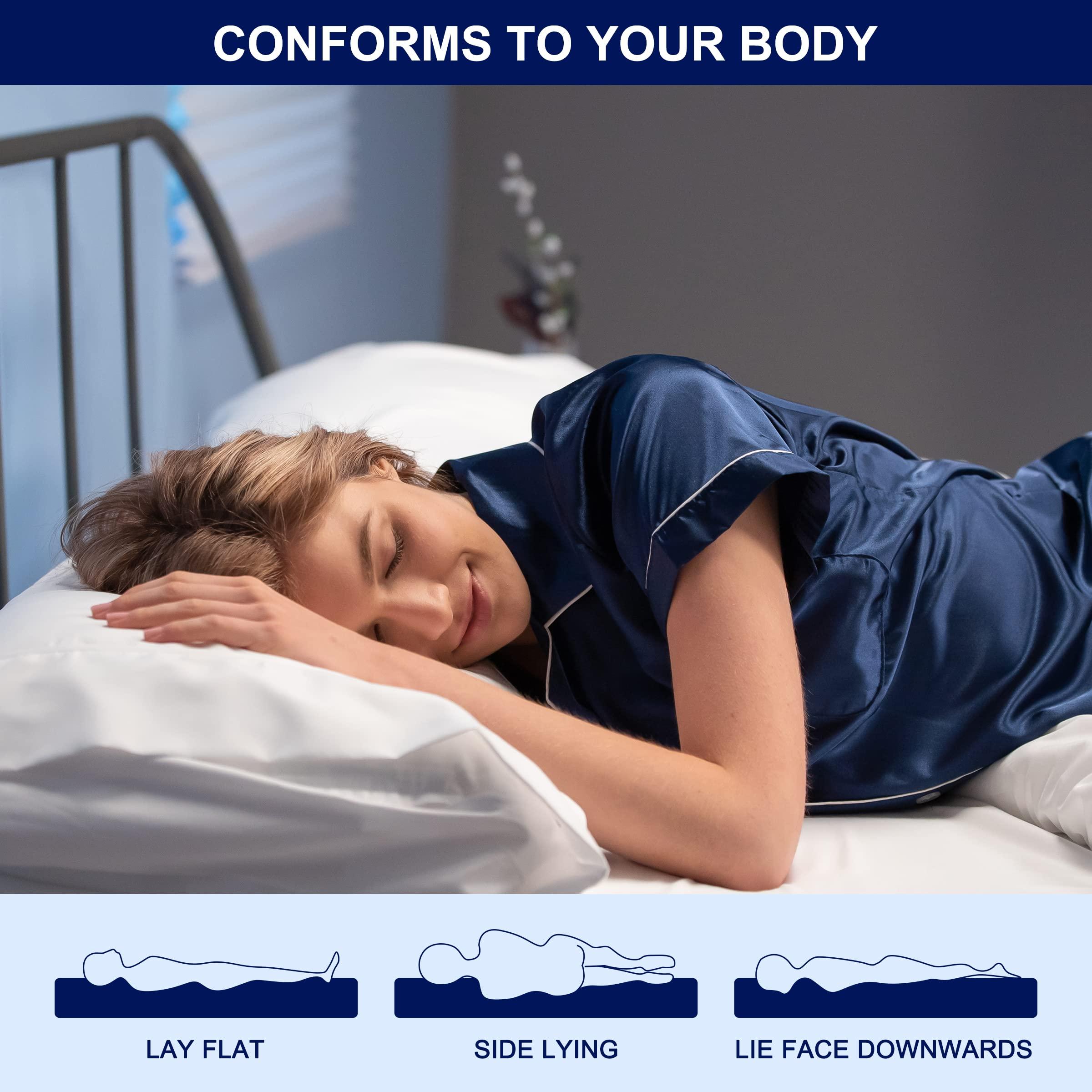 SUBRTEX Subrtex 4 Inch Memory Foam Mattress Topper Mattress Pad Ventilated Gel Infused Bed Foam Topper for Pressure Relieving, CertiPUR-US Certified, Queen, Blue