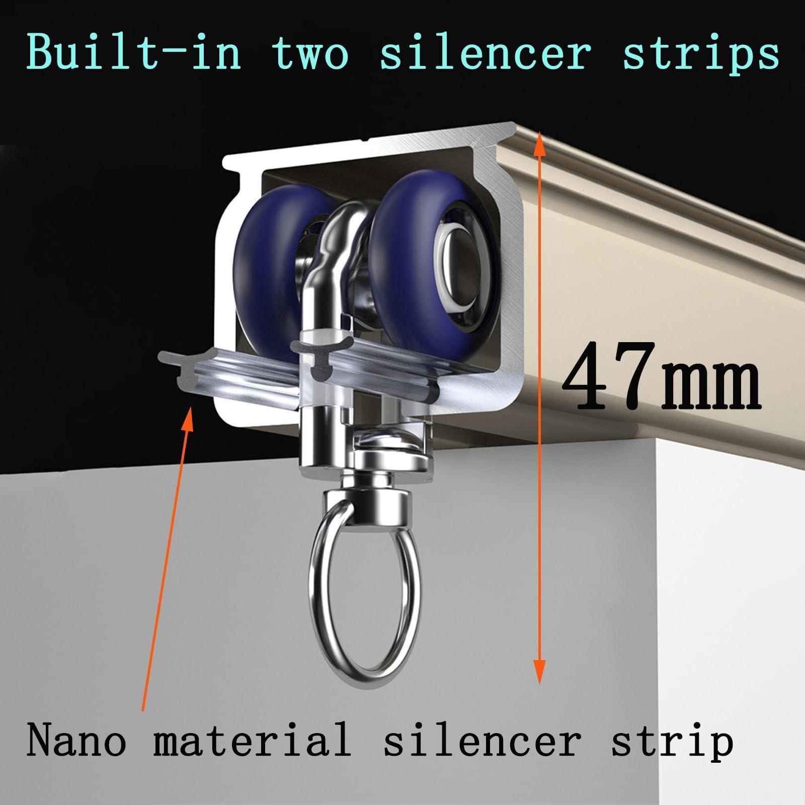 ROFBIHG Aluminum Ceiling Curtain Track, Heavy Duty Curtain Track System, Curtain Track Rail Fixings, Built-in Room Divider Sliding Rail, Ceiling Track Set for Curtains, Can Be Used for Windows, Bedrooms (Col