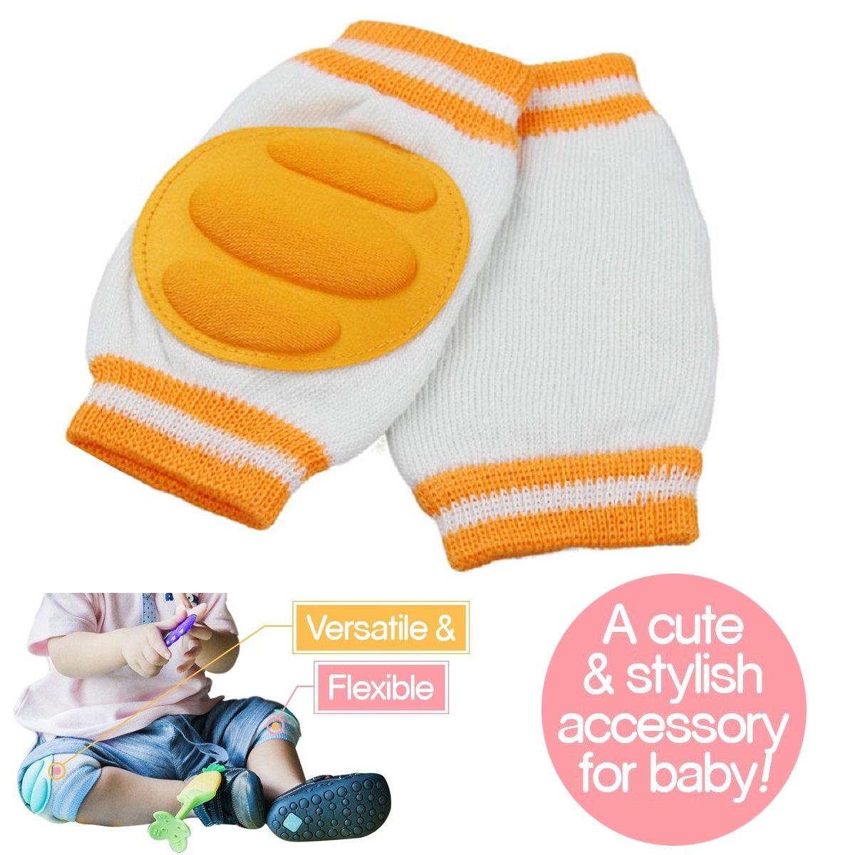 fantastic me 3 Pairs Baby Knee Pads for Crawling - Adjustable Breathable Waterproof Safety Protector, Elastic Knee Elbow Pads for Babies, Toddlers, Infants, Boys, Girls, Kids, Unisex (A)