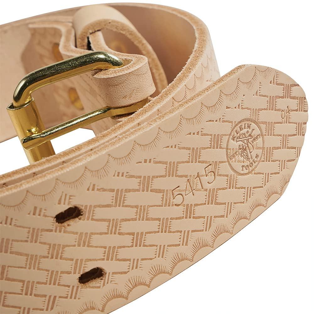 Klein Tools Klein Tools 5415S Tool Belt, Heavy-Duty Leather Work Belt for Contractors, Construction, Carpenters, Electricians, Framers, Ironworkers, Small