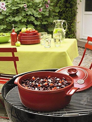 Emile Henry Emile Henry Flame Round Stewpot Dutch Oven, 4.2 Quart, Burgundy