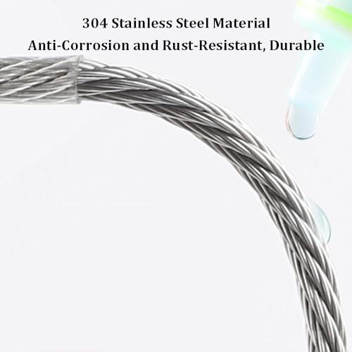 WIGING Stainless Steel Wire Rope, Garden Climbing Plants Suspension Wire Rope with 5 Clamps, 2 Snaps, 1 Wrench for Outdoor Craft Curtains Fence(4m/13.12ft)