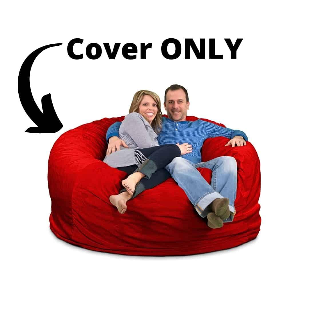 ULTIMATE SACK ULTIMATE SACK 6000 (6 ft.) Bean Bag Chair Cover in Multiple Colors: Cover ONLY. (6000, Red Suede)