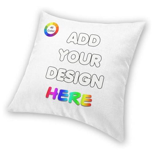 PVJIEMS PVJIEMS Personalized Pillowcase with Photo Text Name, Two-Sides Printed Throw Pillow Cover for Birthday Christmas Anniversary, Couple Dad Mom Son Daughter Family Love Gifts,White,22x22