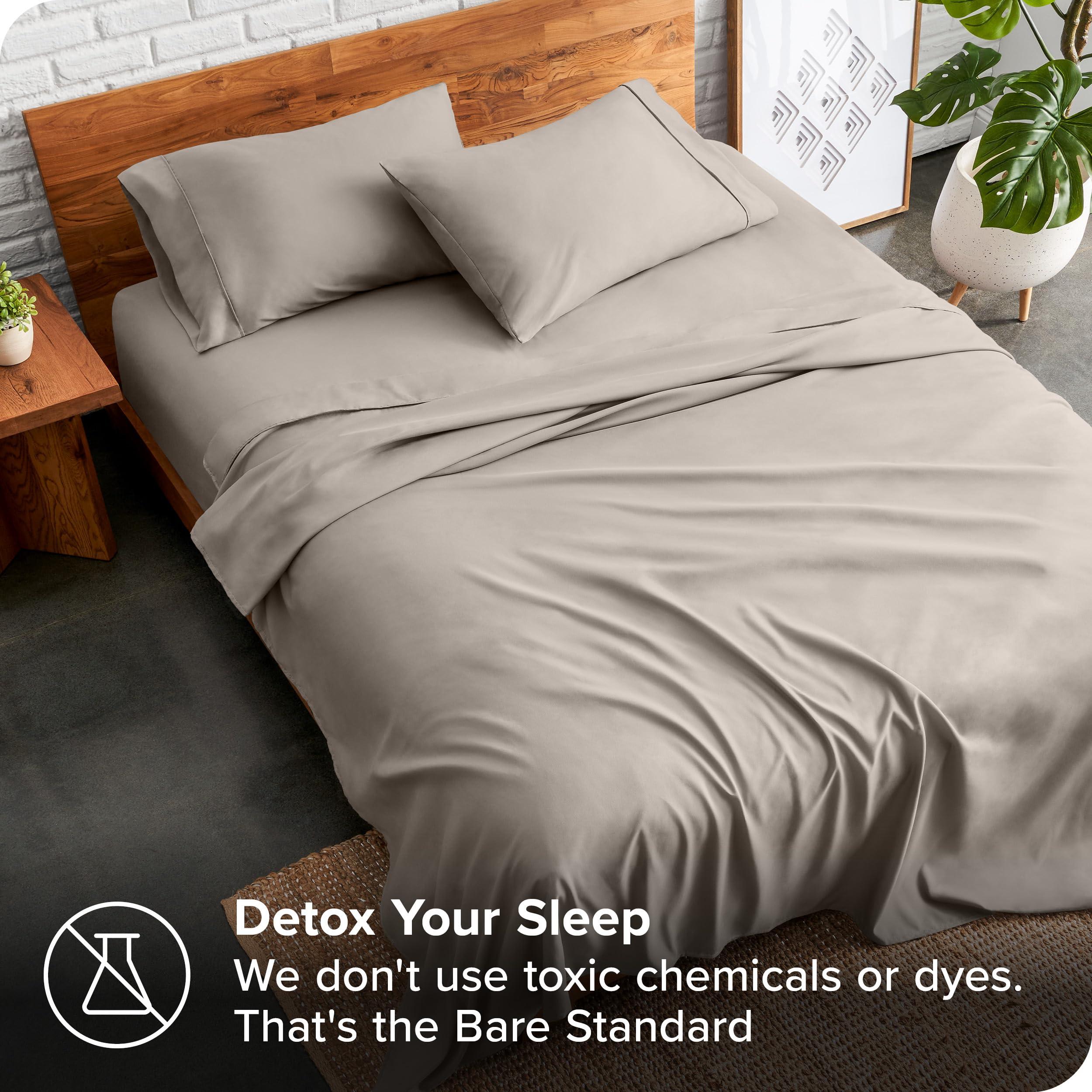 Bare Home Bare Home California King Sheet Set - 1800 Ultra-Soft Microfiber Cal King Bed Sheets - Double Brushed - Deep Pockets - Easy Fit - 4 Piece Set - Bed Sheets (California King, Khaki)