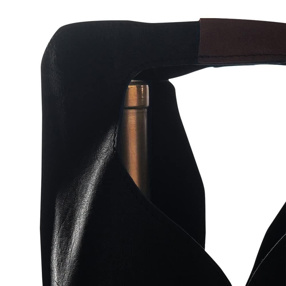 Caprashield Caprahield Leather Double Wine Bag Carrier - Stylish and Durable Insulated Portable Double Bag for Wine Bottles (Black)