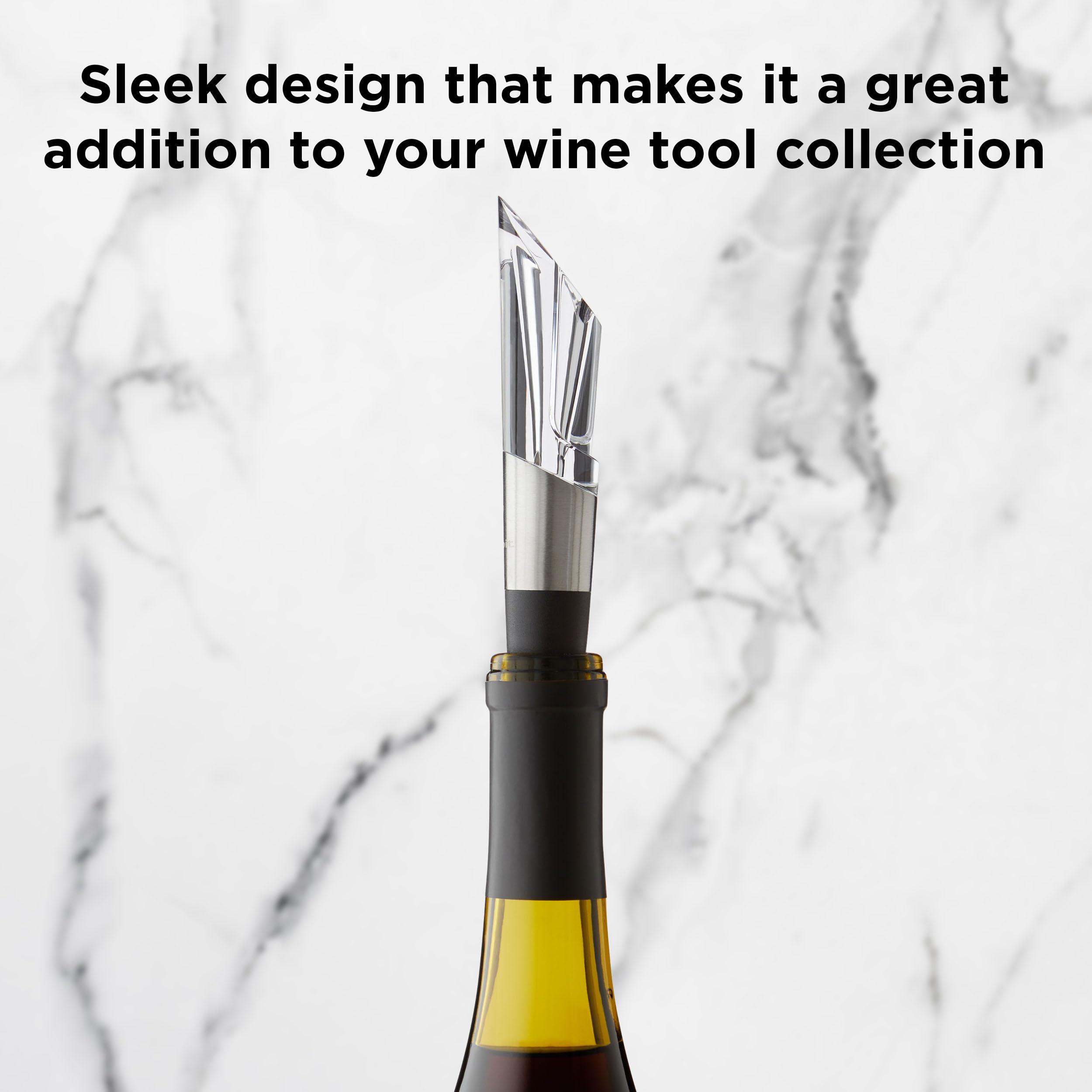 Rabbit Rabbit Wine Aerator and Pourer, 1.1 x 1.1 x 5.2 inches, Clear/Stainless Steel