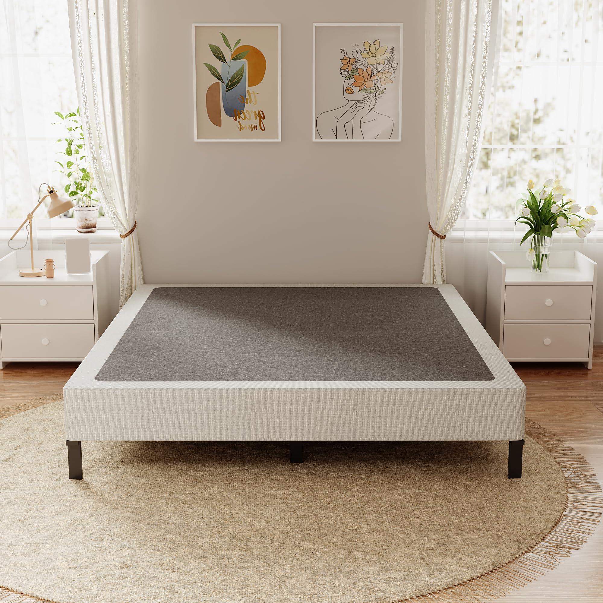 OSASET OSASET Full Size Box Spring, 7 Inch Full Size Box Spring Only, 3000 lbs Heavy Duty Metal Frame Mattress Foundation with Fabric Cover, Easy Assembly-Noise Free