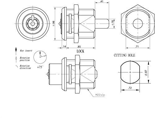 FJM Security Products FJM Security 2610B-KD Tubular Push Lock with Chrome Finish, Keyed Different