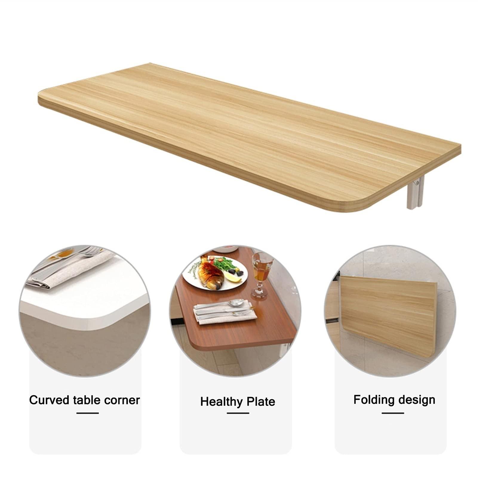 WXZX Folding Wall-Mounted Drop-Leaf Table,Wall Mounted Dining Table,Wall Mounted Heavy Duty Folding Wall Table Computer Desk,Wall Mounted Desk,for Small Space, (Multiple Sizes)
