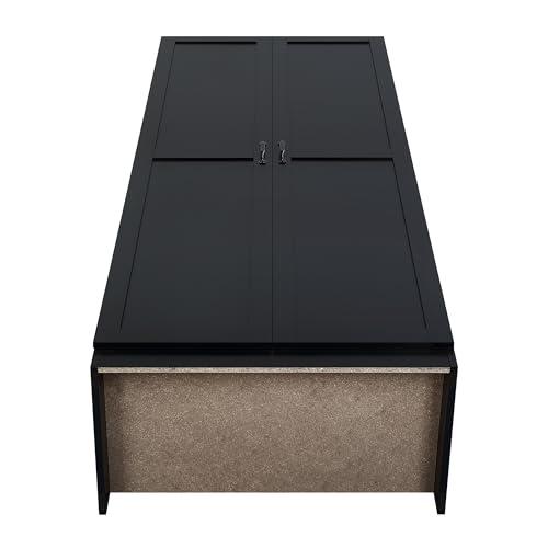 Manhtattan Comfort Manhattan Comfort Hopkins Modern Freestanding Storage Closet with 7 Adjustable Shelves & Soft Close Doors, Multipurpose Wardrobe Cabinet for Bedroom,Bathroom, Garage, Kitchen, Pantry, 72" High, Black