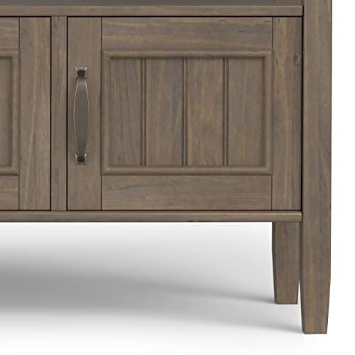 SIMPLIHOME SIMPLIHOME Lev Solid Wood 48 Inch Wide Contemporary Console Table in Smoky Brown, for The Living Room, Entryway and Bedroom