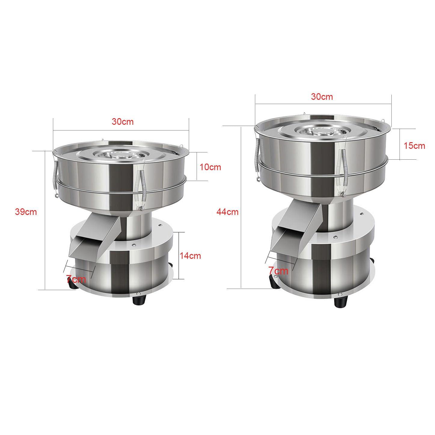 MLYYYDSS MLYYYDSS Automatic Powder Sifter, Stainless Steel Sieve Machine, Electric Screening Vibrating, Mesh Sifter Shaker Machine, for Granule Grain,110V-15cm