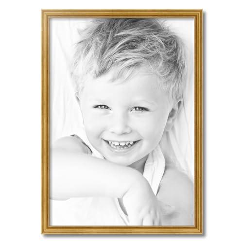 ArtToFrames ArtToFrames 21x30 Inch Gold Picture Frame, This 1.28 Inch Custom Wood Poster Frame is Gold - Comes with Foam Backing 3/16 inch and Regular Acrylic (FBPL0066-81375-YGLD-21x30)