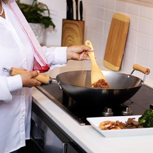 JOYCE CHEN JOYCE CHEN Classic Series 14-Inch Carbon Steel Wok with Birch Handles