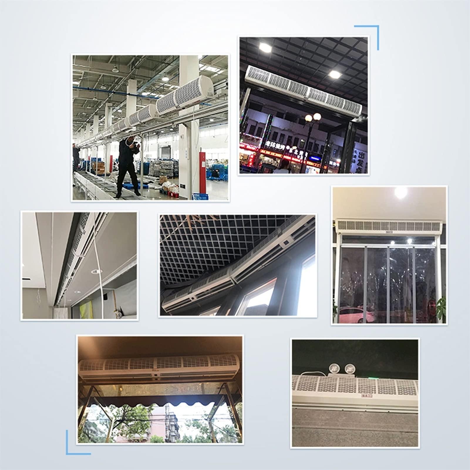 STVAZ Air Curtain, Ultra-Thin Alloy Shell for Commercial/Domestic Use, Ultra-high Power Commercial/Domestic, Air Curtain with Remote Control and Button Switch, Quiet, Small Body, Light Weight